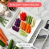 imageFullstar Handheld Mandoline Slicer for Kitchen  4 Thickness Settings Vegetable Food Onion Slicer Julienne Blade Stainless Steel Guard Easy to Use Veggie Slicer and Fruit Cutter 2in1 WhiteWhite