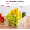 imagefullstar Fridge Organizer Bins Refrigerator Organizer  Set of 2 Refrigerator Organizer Bins and Freezer Organizer Clear Storage Bins with Handles for Pantry Organization and Storage