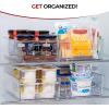 imagefullstar Fridge Organizer Bins Refrigerator Organizer  Set of 2 Refrigerator Organizer Bins and Freezer Organizer Clear Storage Bins with Handles for Pantry Organization and Storage