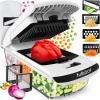 imageFullstar All in One Vegetable Chopper and Mandoline Slicer  Food Chopper with Container and Julienne Slicer Fruit Slicer Veggie Cutter Kitchen Gadgets amp Gift for Mom 8 in 1 Stainless SteelWhite