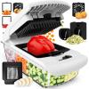 imageFullstar All in One Vegetable Chopper and Mandoline Slicer  Food Chopper with Container and Julienne Slicer Fruit Slicer Veggie Cutter Kitchen Gadgets amp Gift for Mom 8 in 1 Stainless SteelWhite