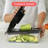 imageFullstar All in One Vegetable Chopper and Mandoline Slicer  Food Chopper with Container and Julienne Slicer Fruit Slicer Veggie Cutter Kitchen Gadgets amp Gift for Mom 8 in 1 Stainless SteelBlack