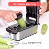 imageFullstar All in One Vegetable Chopper and Mandoline Slicer  Food Chopper with Container and Julienne Slicer Fruit Slicer Veggie Cutter Kitchen Gadgets amp Gift for Mom 8 in 1 Stainless SteelStainless Steel