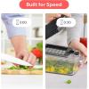 imageFullstar All in One Vegetable Chopper and Mandoline Slicer  Food Chopper with Container and Julienne Slicer Fruit Slicer Veggie Cutter Kitchen Gadgets amp Gift for Mom 8 in 1 Stainless SteelClear