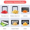 imageFullstar All in One Vegetable Chopper and Mandoline Slicer  Food Chopper with Container and Julienne Slicer Fruit Slicer Veggie Cutter Kitchen Gadgets amp Gift for Mom 8 in 1 Stainless SteelBlack