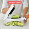 imageFullstar All in One Vegetable Chopper and Mandoline Slicer  Food Chopper with Container and Julienne Slicer Fruit Slicer Veggie Cutter Kitchen Gadgets amp Gift for Mom 8 in 1 Stainless SteelWhite