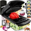 imageFullstar All in One Vegetable Chopper and Mandoline Slicer  Food Chopper with Container and Julienne Slicer Fruit Slicer Veggie Cutter Kitchen Gadgets amp Gift for Mom 8 in 1 Stainless SteelBlack