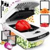 imageFullstar All in One Vegetable Chopper and Mandoline Slicer  Food Chopper with Container and Julienne Slicer Fruit Slicer Veggie Cutter Kitchen Gadgets amp Gift for Mom 8 in 1 Stainless SteelWhite