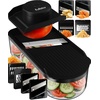image:imageFullstar Essential Mandoline Slicer for Kitchen  SpaceSaving 4in1 Fruit Cutter Cucumber Slicer Julienne Peeler Cheese GraterBlack