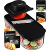image:imageFullstar Essential Mandoline Slicer for Kitchen  SpaceSaving 4in1 Fruit Cutter Cucumber Slicer Julienne Peeler Cheese GraterBlack