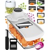 image:imageFullstar Mandoline Slicer for Kitchen Fruit Cutter Cheese Grater Cucumber Slicer Julienne Peeler Food Cutter amp Kitchen Gadgets amp Gifts with Safety Glove 9 in 1 WhiteWhite