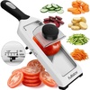 image:imageFullstar 2in1 Handheld Mandoline Slicer for Kitchen  4 Thickness Settings Vegetable Food Onion Slicer Sharp Julienne Blade Stainless Steel Guard Easy to Use Veggie Slicer amp Fruit Cutter BlackWhite