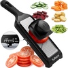 image:imageFullstar 2in1 Handheld Mandoline Slicer for Kitchen  4 Thickness Settings Vegetable Food Onion Slicer Sharp Julienne Blade Stainless Steel Guard Easy to Use Veggie Slicer amp Fruit Cutter BlackSS Black