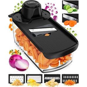 image:imageFullstar Mandoline Slicer for Kitchen Fruit Cutter Cheese Grater Cucumber Slicer Julienne Peeler Food Cutter amp Kitchen Gadgets amp Gifts with Safety Glove 9 in 1 WhiteBlack