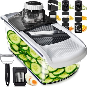image:imageFullstar Mandoline Slicer for Kitchen Fruit Cutter Cheese Grater Cucumber Slicer Julienne Peeler Food Cutter amp Kitchen Gadgets amp Gifts with Safety Glove 9 in 1 WhiteWhiteBlack