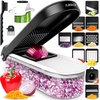 image:imageFullstar Core Vegetable Chopper  Chop and Slice Lid  Food Chopper with Container Veggie Chopper Fruit Slicer Onion Dicer  Meal Prep Essential  Kitchen Gadgets and Gifts 9in1 WhiteBlackWhiteBlack