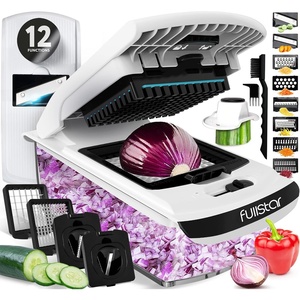image:imageFullstar Core Vegetable Chopper  Chop and Slice Lid  Food Chopper with Container Veggie Chopper Fruit Slicer Onion Dicer  Meal Prep Essential  Kitchen Gadgets and Gifts 9in1 WhiteBlackWhite